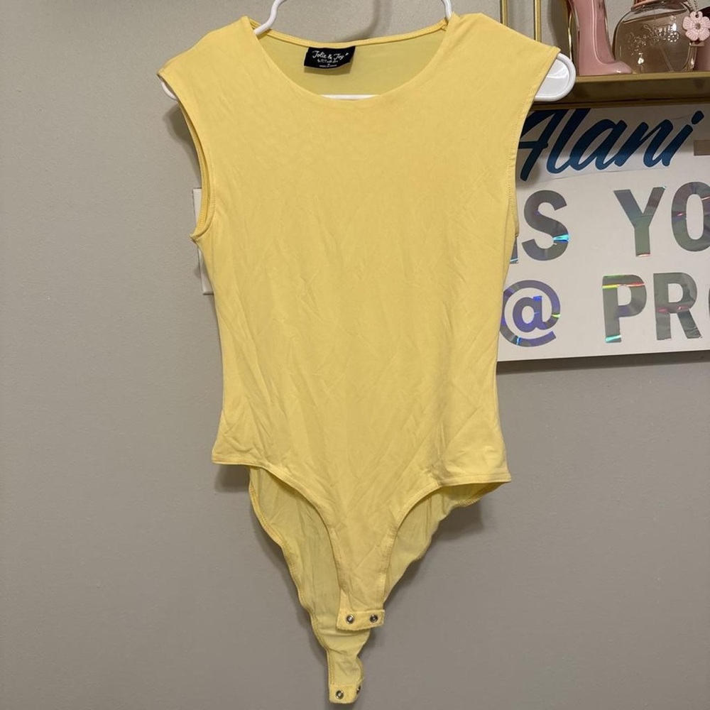 Sleeveless Yellow Bodysuit by - Snap Bottom